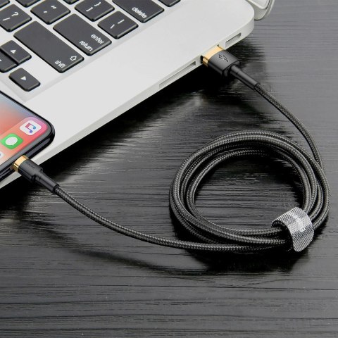Kabel Baseus Cafule USB-A / Lightning 2.4A QC 3.0 1 m - czarno-złoty Kabel Baseus Cafule USB-A / Lightning 2.4A QC 3.0 1 m - czarno-złoty