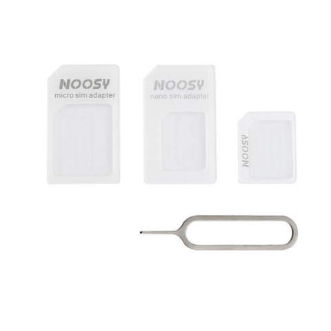 Zestaw adapterów Noosy do kart SIM + kluczyk biały Zestaw adapterów Noosy do kart SIM + kluczyk biały
