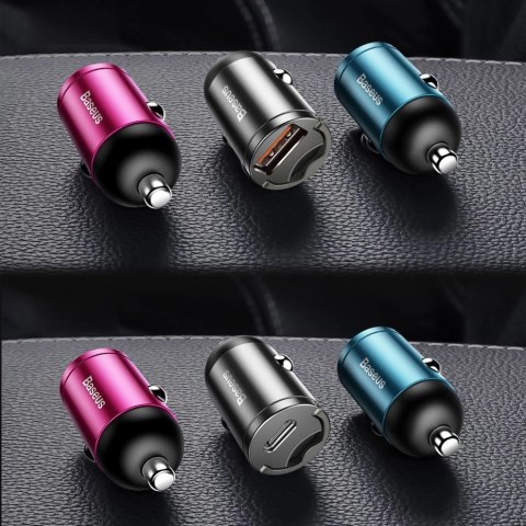 Baseus Tiny Star mini inteligentna ładowarka samochodowa USB 30W Quick Charge 3.0 szary (VCHX-A0G) Baseus Tiny Star mini inteligentna ładowarka samochodowa USB 30W Quick Charge 3.0 szary (VCHX-A0G)