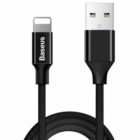 Baseus Yiven kabel przewód w materiałowym oplocie USB / Lightning 1,8M czarny (CALYW-A01) Baseus Yiven kabel przewód w materiałowym oplocie USB / Lightning 1,8M czarny (CALYW-A01)