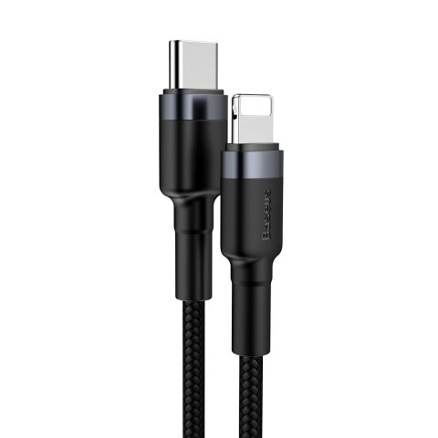 Kabel Baseus CATLKLF-G1 Lightning - USB-C PD QC 18W 480Mb/s 1m - czarno-szary Kabel Baseus CATLKLF-G1 Lightning - USB-C PD QC 18W 480Mb/s 1m - czarno-szary