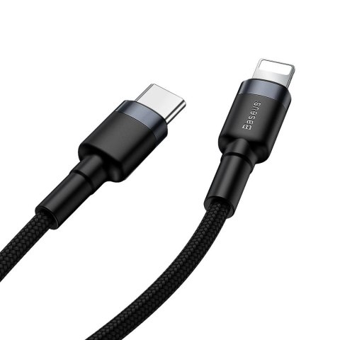 Kabel Baseus CATLKLF-G1 Lightning - USB-C PD QC 18W 480Mb/s 1m - czarno-szary Kabel Baseus CATLKLF-G1 Lightning - USB-C PD QC 18W 480Mb/s 1m - czarno-szary