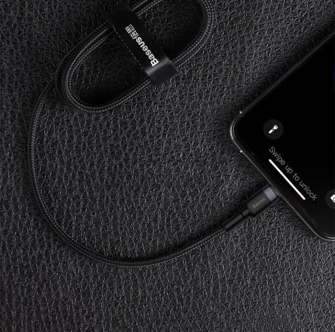 Kabel Baseus CATLKLF-G1 Lightning - USB-C PD QC 18W 480Mb/s 1m - czarno-szary Kabel Baseus CATLKLF-G1 Lightning - USB-C PD QC 18W 480Mb/s 1m - czarno-szary