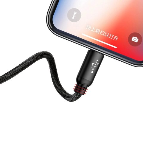 Kabel Baseus Three Primary Colors 3w1 USB-A - micro USB / Lightning / USB-C 3.5A 1,2 m - czarny Kabel Baseus Three Primary Colors 3w1 USB-A - micro USB / Lightning / USB-C 3.5A 1,2 m - czarny