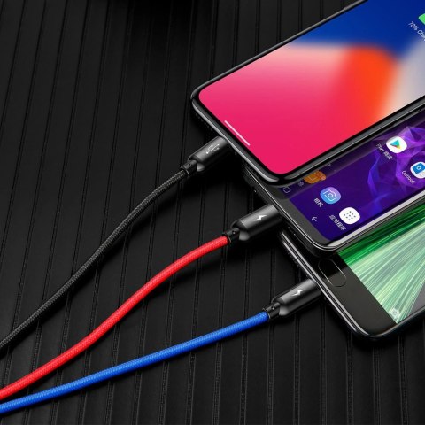 Kabel Baseus Three Primary Colors 3w1 USB-A - micro USB / Lightning / USB-C 3.5A 1,2 m - czarny Kabel Baseus Three Primary Colors 3w1 USB-A - micro USB / Lightning / USB-C 3.5A 1,2 m - czarny