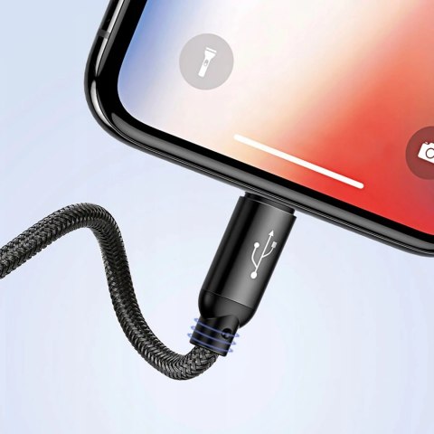 Kabel Baseus Three Primary Colors 3w1 USB-A - micro USB / Lightning / USB-C 3.5A 1,2 m - czarny Kabel Baseus Three Primary Colors 3w1 USB-A - micro USB / Lightning / USB-C 3.5A 1,2 m - czarny
