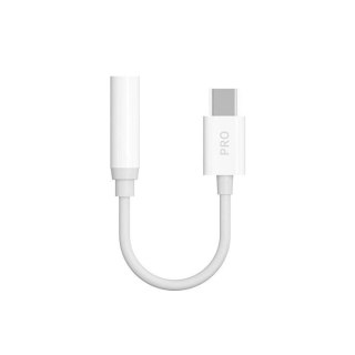 Adapter audio Dudao L16C Pro USB-C do mini jack 3.5 mm - biały