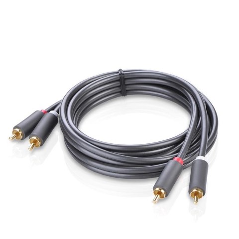 Kabel Ugreen AV104 10518 audio 2RCA (męski) / 2RCA (męski) 2m - szary
