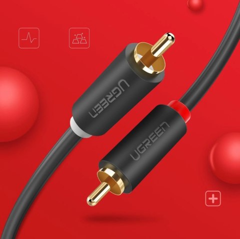 Kabel Ugreen AV104 10518 audio 2RCA (męski) / 2RCA (męski) 2m - szary