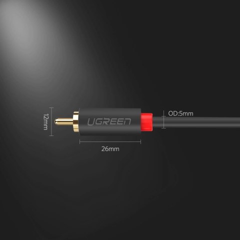 Kabel Ugreen AV104 10518 audio 2RCA (męski) / 2RCA (męski) 2m - szary