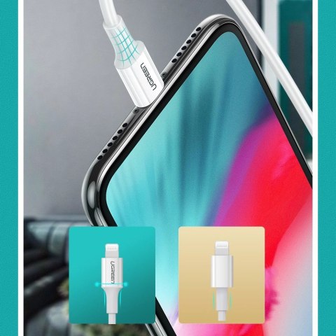 Kabel Ugreen US171 Lightning - USB-C MFi PD 20W 480Mb/s 1m - biały
