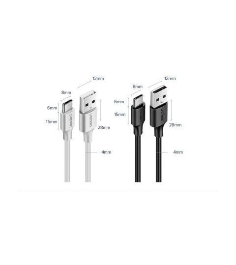 Kabel Ugreen US287 60118 USB-A / USB-C 3A 2m - czarny
