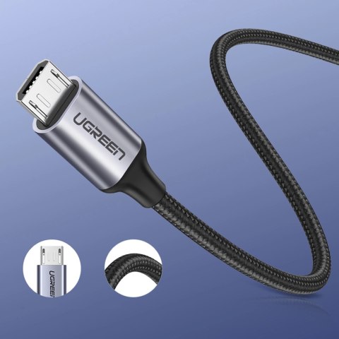 Kabel Ugreen US290 60148 USB-A / micro USB 2.4A 2m - szary