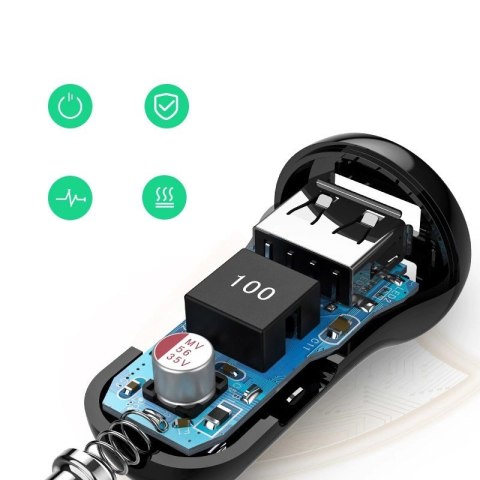 Ugreen ładowarka samochodowa 2x USB 24W 4,8 A (2x 2,4 A) czarny (50875) Ugreen ładowarka samochodowa 2x USB 24W 4,8 A (2x 2,4 A) czarny (50875)
