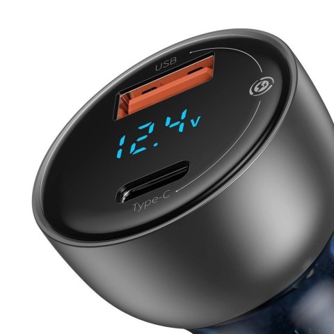 Baseus ładowarka samochodowa USB / USB Typ C 65 W 5 A SCP Quick Charge 4.0+ Power Delivery 3.0 ekran LCD przezroczysty (CCKX-C0A Baseus ładowarka samochodowa USB / USB Typ C 65 W 5 A SCP Quick Charge 4.0+ Power Delivery 3.0 ekran LCD przezroczysty (CCKX-C0A