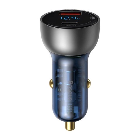 Baseus ładowarka samochodowa USB / USB Typ C 65 W 5 A SCP Quick Charge 4.0+ Power Delivery 3.0 ekran LCD przezroczysty (CCKX-C0A Baseus ładowarka samochodowa USB / USB Typ C 65 W 5 A SCP Quick Charge 4.0+ Power Delivery 3.0 ekran LCD przezroczysty (CCKX-C0A