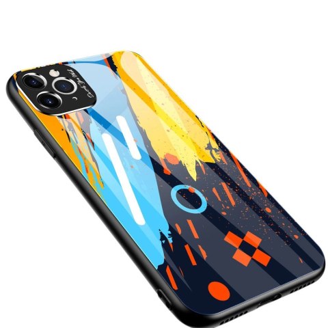 Color Glass Case etui pokrowiec nakładka ze szkła hartowanego z osłoną na aparat iPhone 11 Pro Max pattern 1 Color Glass Case etui pokrowiec nakładka ze szkła hartowanego z osłoną na aparat iPhone 11 Pro Max pattern 1