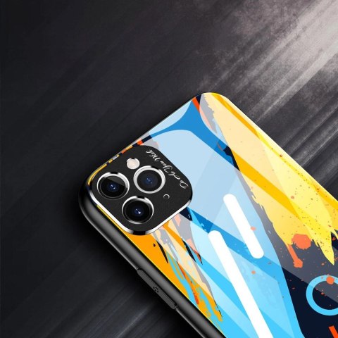 Color Glass Case etui pokrowiec nakładka ze szkła hartowanego z osłoną na aparat iPhone 11 Pro Max pattern 1 Color Glass Case etui pokrowiec nakładka ze szkła hartowanego z osłoną na aparat iPhone 11 Pro Max pattern 1