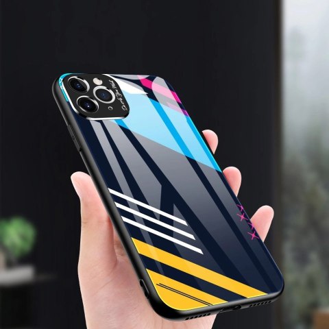 Color Glass Case etui pokrowiec nakładka ze szkła hartowanego z osłoną na aparat iPhone 11 Pro Max pattern 1 Color Glass Case etui pokrowiec nakładka ze szkła hartowanego z osłoną na aparat iPhone 11 Pro Max pattern 1