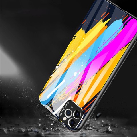 Color Glass Case etui pokrowiec nakładka ze szkła hartowanego z osłoną na aparat iPhone 11 Pro Max pattern 1 Color Glass Case etui pokrowiec nakładka ze szkła hartowanego z osłoną na aparat iPhone 11 Pro Max pattern 1