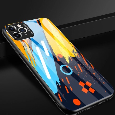 Color Glass Case etui pokrowiec nakładka ze szkła hartowanego z osłoną na aparat iPhone 11 Pro Max pattern 1 Color Glass Case etui pokrowiec nakładka ze szkła hartowanego z osłoną na aparat iPhone 11 Pro Max pattern 1
