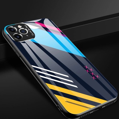 Color Glass Case etui pokrowiec nakładka ze szkła hartowanego z osłoną na aparat iPhone 11 Pro Max pattern 1 Color Glass Case etui pokrowiec nakładka ze szkła hartowanego z osłoną na aparat iPhone 11 Pro Max pattern 1