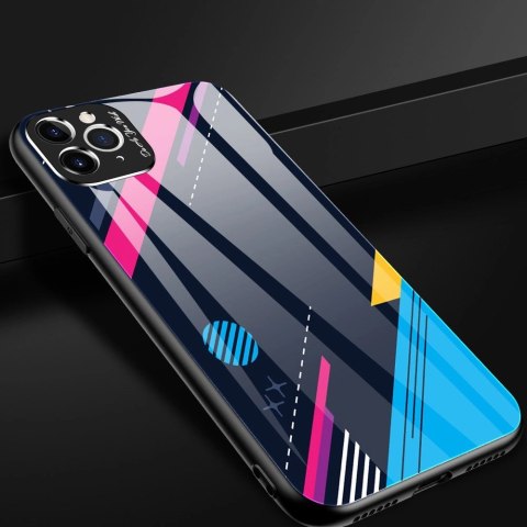 Color Glass Case etui pokrowiec nakładka ze szkła hartowanego z osłoną na aparat iPhone 11 Pro Max pattern 1 Color Glass Case etui pokrowiec nakładka ze szkła hartowanego z osłoną na aparat iPhone 11 Pro Max pattern 1