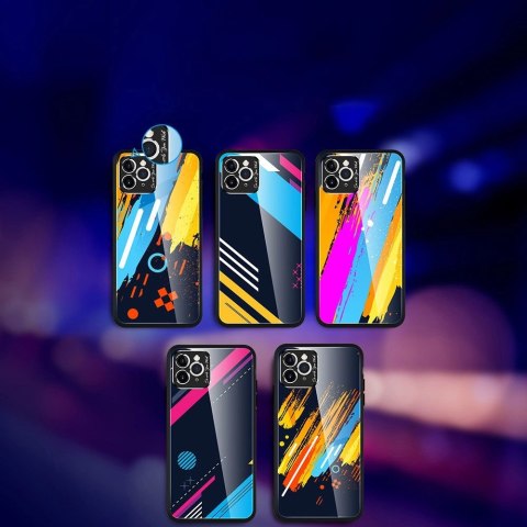 Color Glass Case etui pokrowiec nakładka ze szkła hartowanego z osłoną na aparat iPhone 11 Pro Max pattern 1 Color Glass Case etui pokrowiec nakładka ze szkła hartowanego z osłoną na aparat iPhone 11 Pro Max pattern 1
