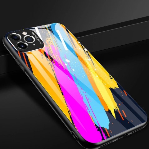 Color Glass Case etui pokrowiec nakładka ze szkła hartowanego z osłoną na aparat iPhone 11 Pro Max pattern 2 Color Glass Case etui pokrowiec nakładka ze szkła hartowanego z osłoną na aparat iPhone 11 Pro Max pattern 2
