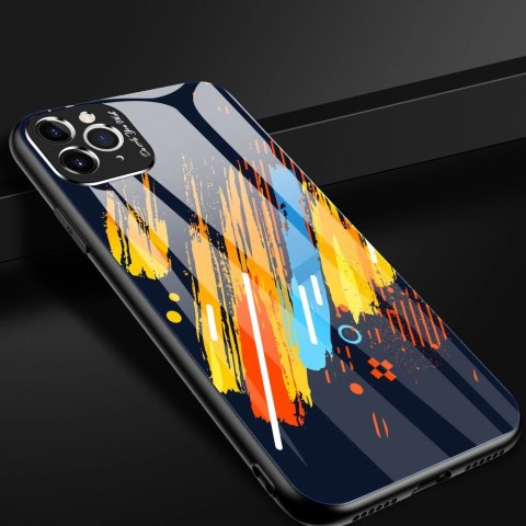 Color Glass Case etui pokrowiec nakładka ze szkła hartowanego z osłoną na aparat iPhone 11 Pro Max pattern 2 Color Glass Case etui pokrowiec nakładka ze szkła hartowanego z osłoną na aparat iPhone 11 Pro Max pattern 2