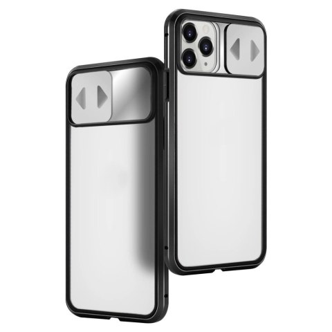 Wozinsky Magnetic Cam Slider Case magnetyczne etui 360 na cały telefon szkło na ekran osłona na aparat Huawei P40 czarny Wozinsky Magnetic Cam Slider Case magnetyczne etui 360 na cały telefon szkło na ekran osłona na aparat Huawei P40 czarny