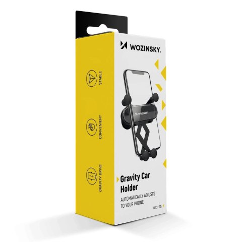 Wozinsky uchwyt na telefon do samochodu grawitacyjny na kratkę wentylacyjną czarny (WCH-05)