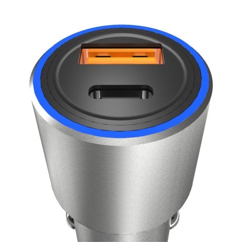 Dudao ładowarka samochodowa USB / USB Typ C Power Delivery Quick Charge 22,5 W szary (R4PQ) Dudao ładowarka samochodowa USB / USB Typ C Power Delivery Quick Charge 22,5 W szary (R4PQ)