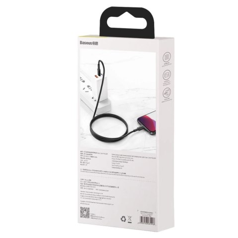 Kabel Baseus CATLGD-01 Lightning - USB-C PD 20W 480Mb/s 1m - czarny Kabel Baseus CATLGD-01 Lightning - USB-C PD 20W 480Mb/s 1m - czarny