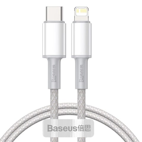 Kabel Baseus CATLGD-02 Lightning - USB-C PD 20W 480Mb/s 1m - biały Kabel Baseus CATLGD-02 Lightning - USB-C PD 20W 480Mb/s 1m - biały