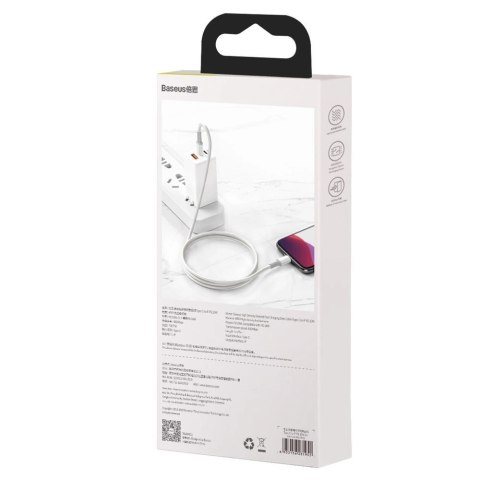 Kabel Baseus CATLGD-02 Lightning - USB-C PD 20W 480Mb/s 1m - biały Kabel Baseus CATLGD-02 Lightning - USB-C PD 20W 480Mb/s 1m - biały