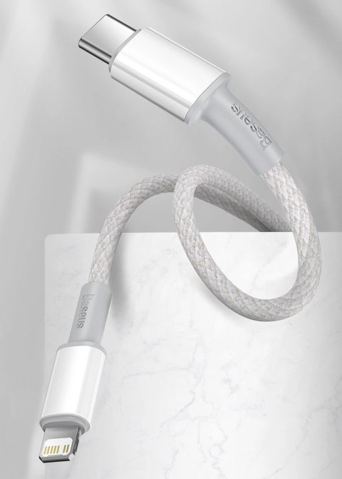 Kabel Baseus CATLGD-02 Lightning - USB-C PD 20W 480Mb/s 1m - biały Kabel Baseus CATLGD-02 Lightning - USB-C PD 20W 480Mb/s 1m - biały