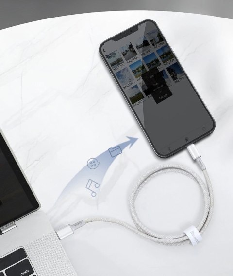 Kabel Baseus CATLGD-02 Lightning - USB-C PD 20W 480Mb/s 1m - biały Kabel Baseus CATLGD-02 Lightning - USB-C PD 20W 480Mb/s 1m - biały