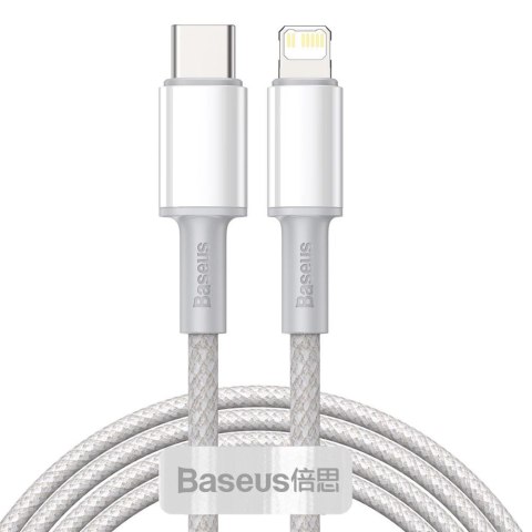 Kabel Baseus CATLGD-A02 Lightning - USB-C PD 20W 480Mb/s 2m - biały Kabel Baseus CATLGD-A02 Lightning - USB-C PD 20W 480Mb/s 2m - biały