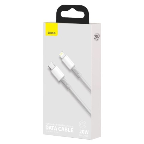 Kabel Baseus CATLGD-A02 Lightning - USB-C PD 20W 480Mb/s 2m - biały Kabel Baseus CATLGD-A02 Lightning - USB-C PD 20W 480Mb/s 2m - biały