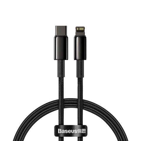 Kabel Baseus CATLWJ-01 Lightning - USB-C PD 20W 480Mb/s 1m - czarny Kabel Baseus CATLWJ-01 Lightning - USB-C PD 20W 480Mb/s 1m - czarny