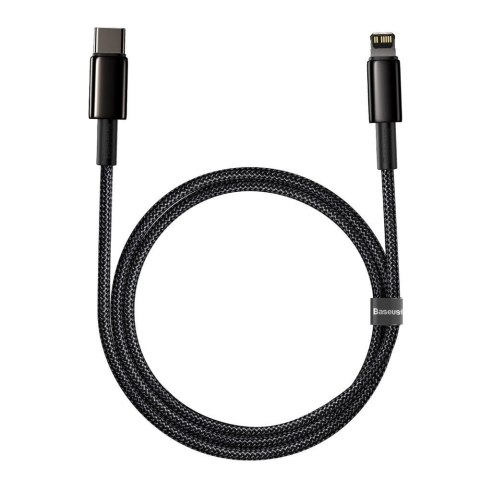 Kabel Baseus CATLWJ-01 Lightning - USB-C PD 20W 480Mb/s 1m - czarny Kabel Baseus CATLWJ-01 Lightning - USB-C PD 20W 480Mb/s 1m - czarny