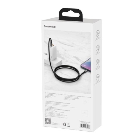 Kabel Baseus CATLWJ-01 Lightning - USB-C PD 20W 480Mb/s 1m - czarny Kabel Baseus CATLWJ-01 Lightning - USB-C PD 20W 480Mb/s 1m - czarny