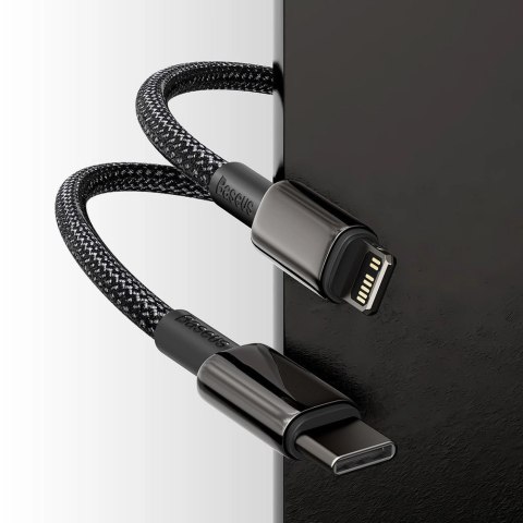 Kabel Baseus CATLWJ-01 Lightning - USB-C PD 20W 480Mb/s 1m - czarny Kabel Baseus CATLWJ-01 Lightning - USB-C PD 20W 480Mb/s 1m - czarny