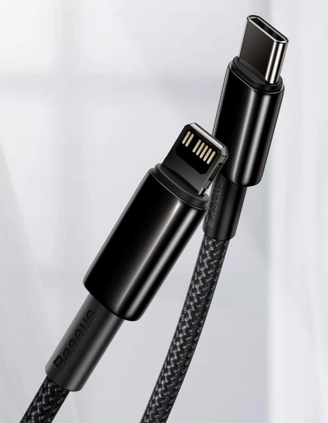Kabel Baseus CATLWJ-01 Lightning - USB-C PD 20W 480Mb/s 1m - czarny Kabel Baseus CATLWJ-01 Lightning - USB-C PD 20W 480Mb/s 1m - czarny