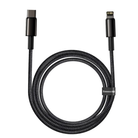 Kabel Baseus CATLWJ-A01 Lightning - USB-C PD 20W 480Mb/s 2m - czarny Kabel Baseus CATLWJ-A01 Lightning - USB-C PD 20W 480Mb/s 2m - czarny