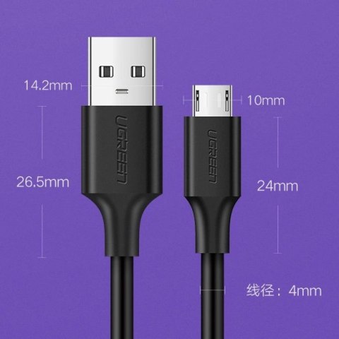 Kabel Ugreen US289 60137 micro USB / USB-A 1.5m - czarny