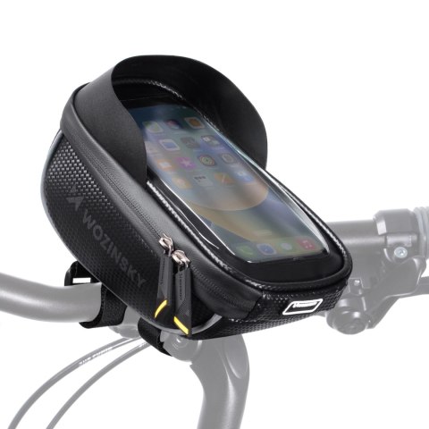 Wozinsky torba rowerowa na kierownicę z etui na telefon 1 l czarna (WBB16BK)