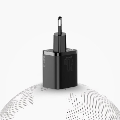Baseus Super Si 1C szybka ładowarka USB Typ C 20W Power Delivery + kabel USB Typ C - Lightning 1m czarny (TZCCSUP-B01) Baseus Super Si 1C szybka ładowarka USB Typ C 20W Power Delivery + kabel USB Typ C - Lightning 1m czarny (TZCCSUP-B01)