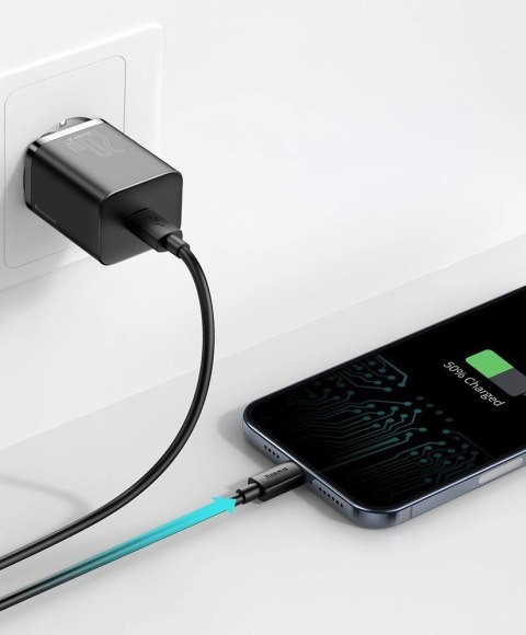 Baseus Super Si 1C szybka ładowarka USB Typ C 20W Power Delivery + kabel USB Typ C - Lightning 1m czarny (TZCCSUP-B01) Baseus Super Si 1C szybka ładowarka USB Typ C 20W Power Delivery + kabel USB Typ C - Lightning 1m czarny (TZCCSUP-B01)